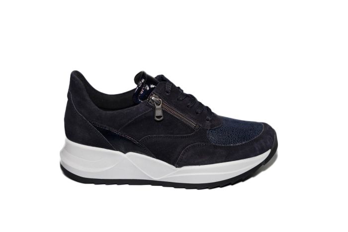 Waldlaufer sneaker in Blauw suede stretch combi