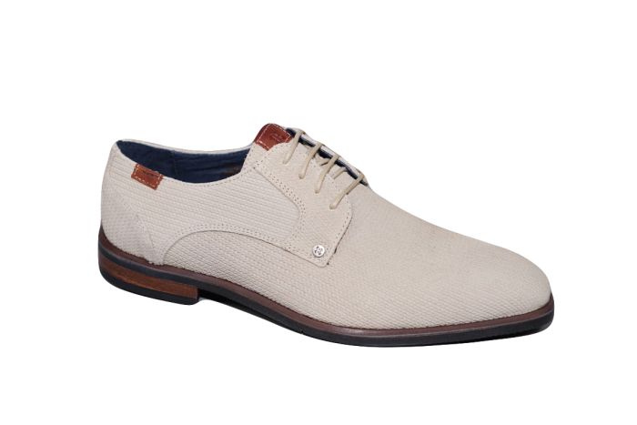 Berkelmans veterschoen in beige suede Gekleed