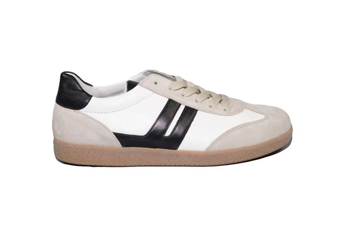 Gabor sneaker in wit zwart combi gummy zool