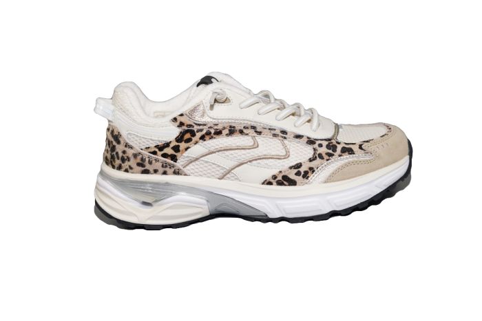 Maruti sneaker in beige met luipaard print