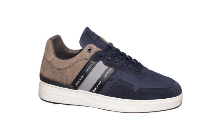Cylceur de Luxe Veterschoen in blauw suede combi