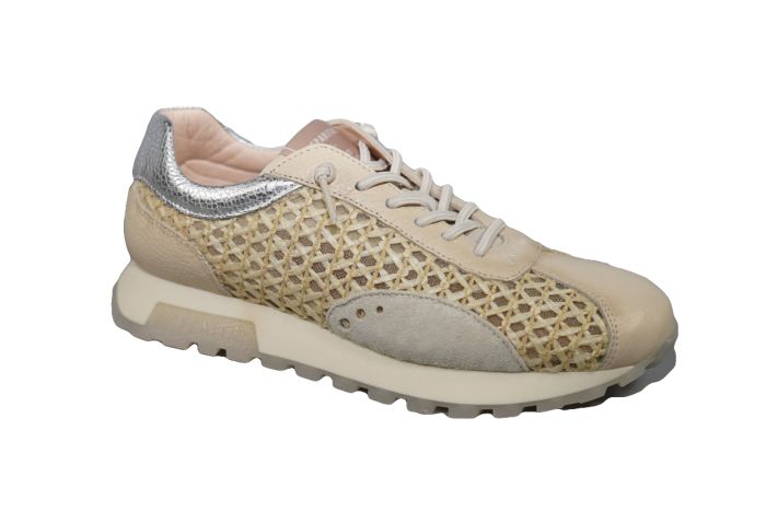 Hispanitas veterschoen in Butter leer vlecht combi