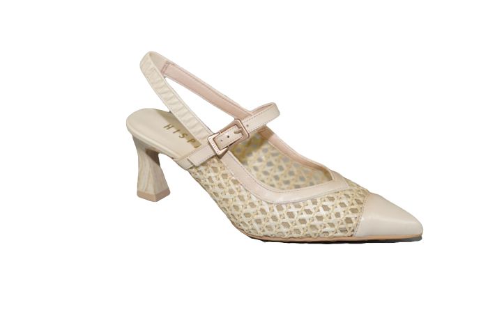 Hispanitas Slingback room wit hoge hak fijn bandje