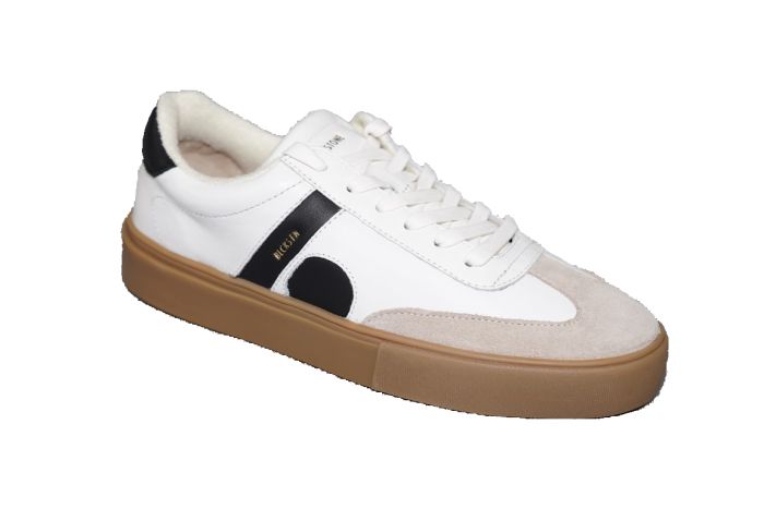 Blackstone sneaker in wit met zwart combi gummy