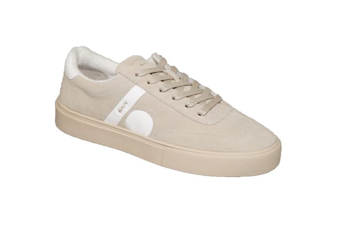 Blackstone sneaker in beige suede met beige zool