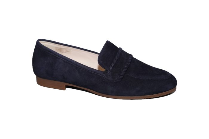 Gabor moccasin in blauw suede klein hakje