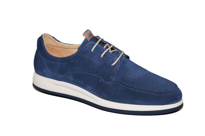 Berkelmans veterschoen in blauw suede sportief