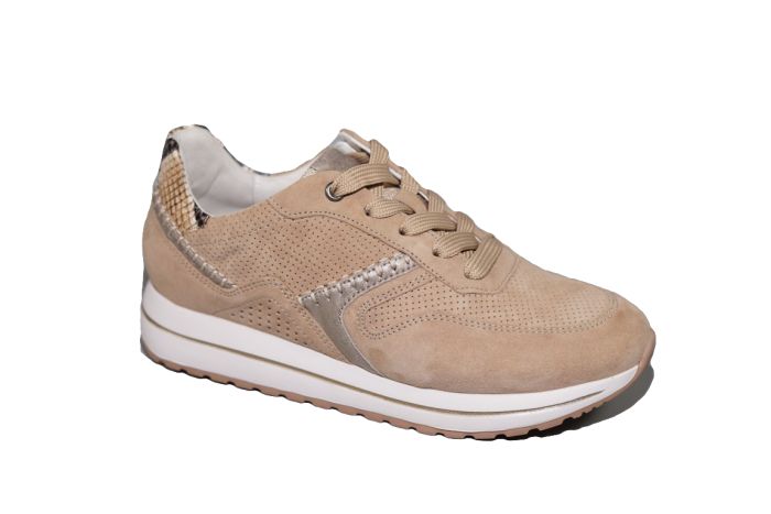 Gabor sneaker sand suede met snake hiel