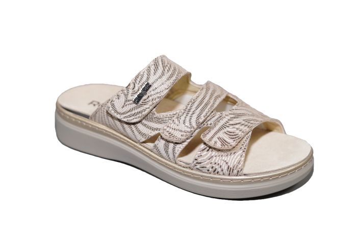 Rohde slipper in Chalk print met 3 klitteband