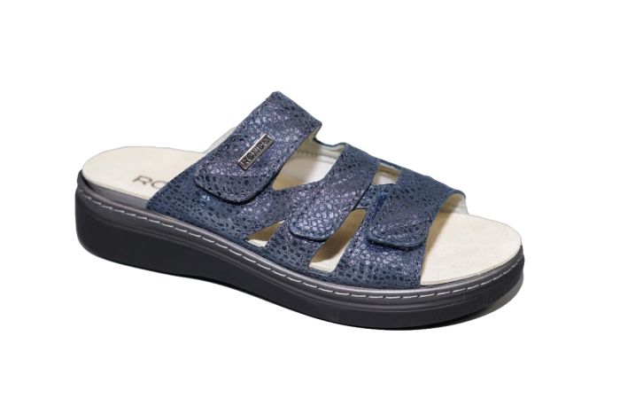 Rohde slipper in ocean print met 3 klitteband
