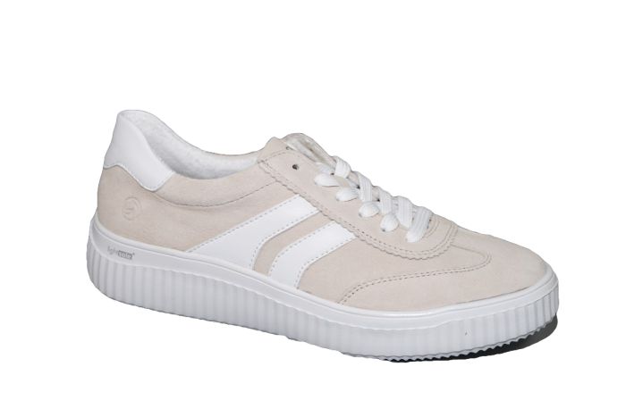 Remonte Sneaker in beige met witte strepen