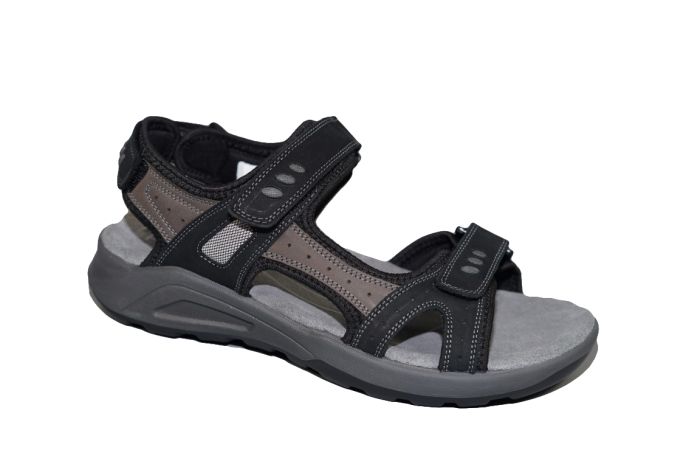 Rohde sandaal in zwart grijs combi sportief