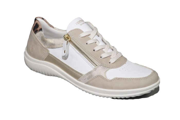 Remonte Sneaker in beige fijne zool luipaard stuk