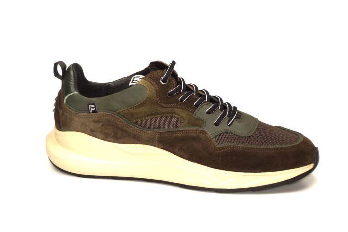 Floris van Bommel veterschoen in groen combinatie