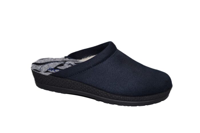 Rohde Pantoffels in blauw micro velour