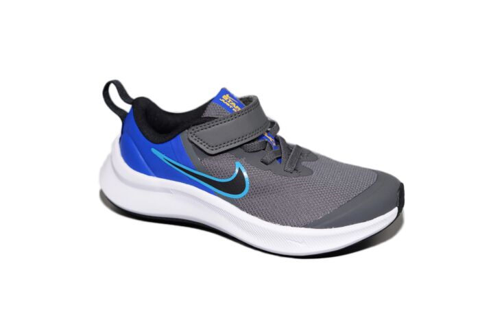 Nike Star Runner 3 in grijs blauw combi klit elas