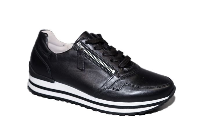Gabor sneaker in zwart leer