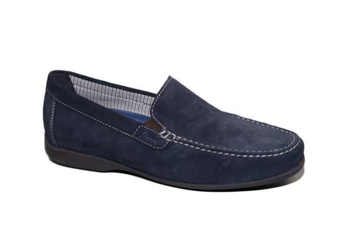 Sioux moccasin in blauw suede