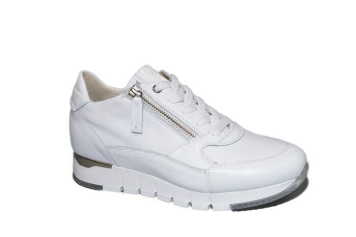 DL-Sport Sneaker in wit leer met rits