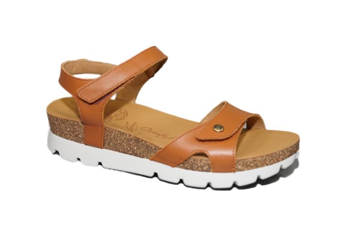 Panama Jack sandaal in cognac leer platte zool