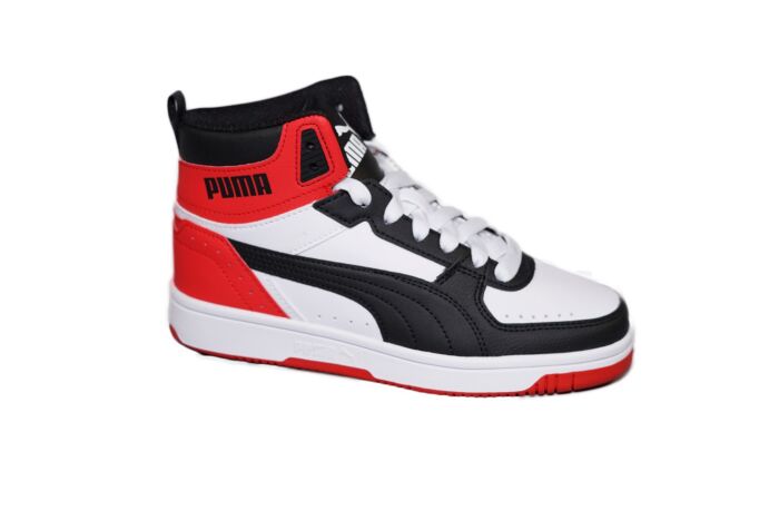 Puma Rebound Joy JR hoog sneaker wit zwart rood