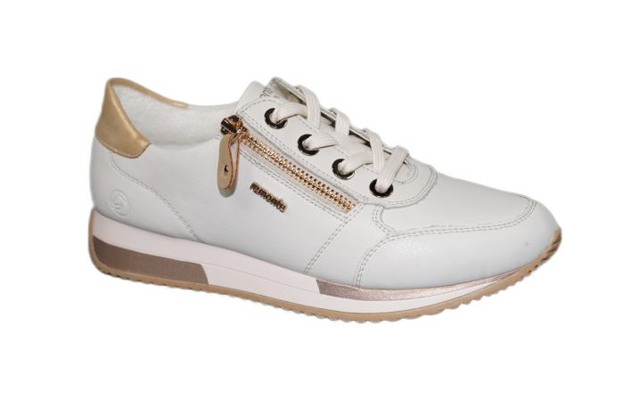 Remonte Sneaker in offwhite met goud accenten