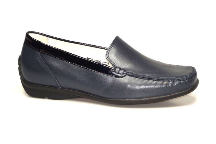 Waldlaufer moccasin in blauw leer