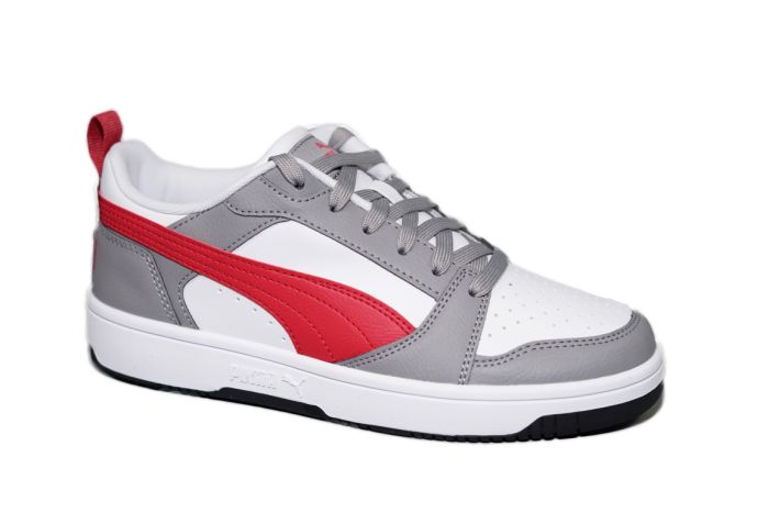 Puma Sneaker in grijs met wit rood combi Rebound