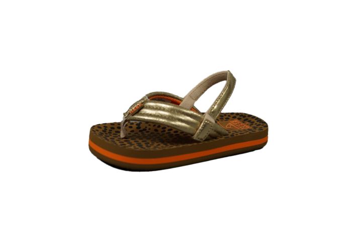 Reef Teenslipper goud wild print met elastiek Kids