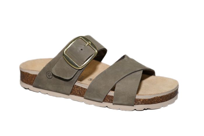 Rohde Slipper kruis plus wreef band in Olive suede