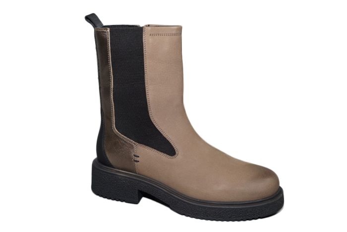 Maruti Chelsea boot in taupe leer met rits