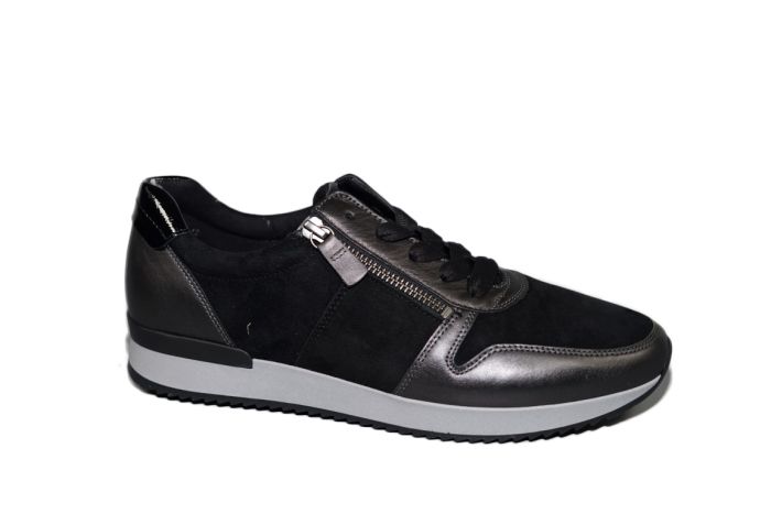 Gabor sneaker in zwart grijs combi 2 ritsen