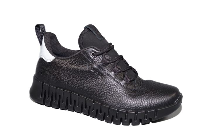 Ecco Sneaker in zwart leer Gruuv zool