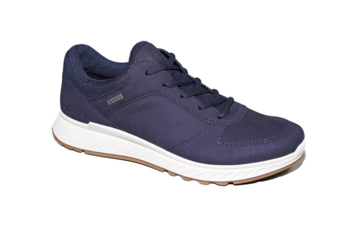 Ecco Sneaker in blauw leer exostride zool