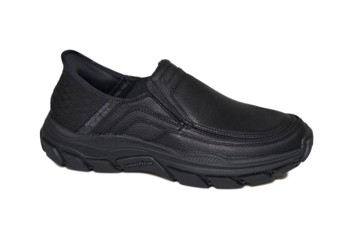 Skechers instapper in zwart leer Slip in