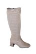 Tamaris laars in taupe stretch op 55 mm hak