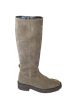 Gabor laars in taupe suede op platte zool M Kuit