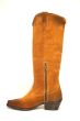 Metisse Western knielaars in cognac suede