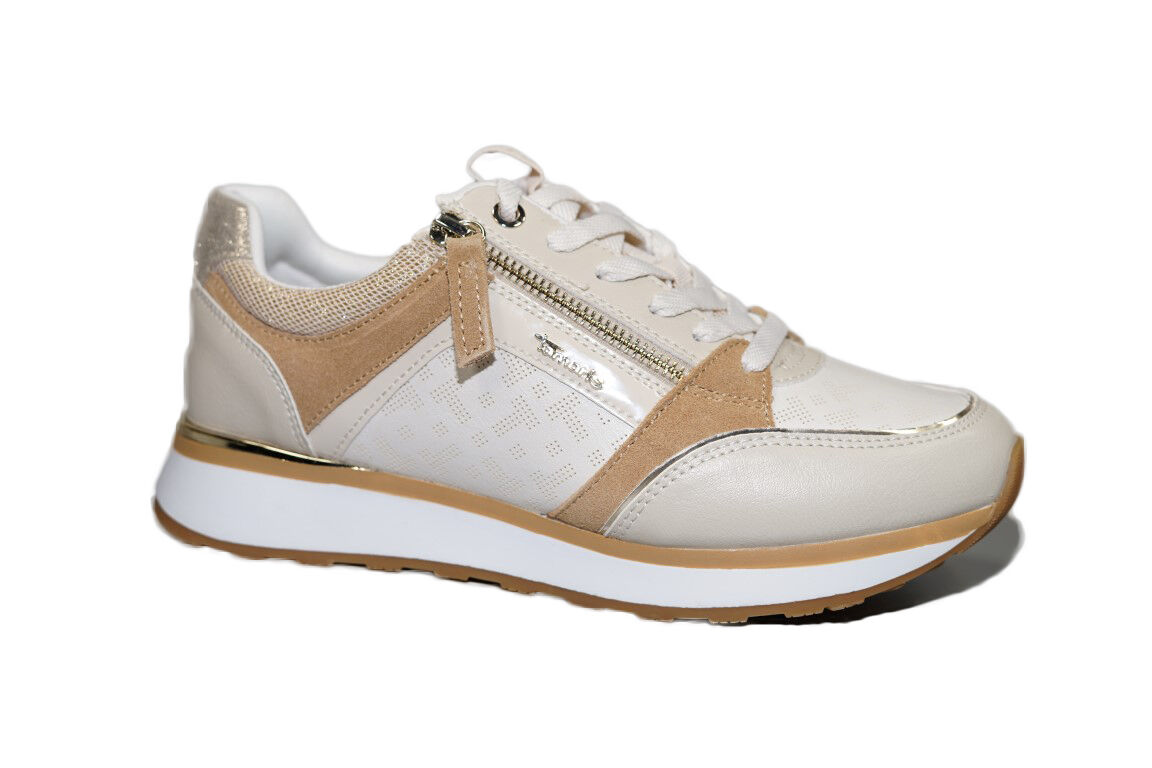dempen Oxide verbanning Tamaris sneaker in beige met gaatjes online kopen bij Koetsier Schoenmode.  23726-488 | Koetsier Schoenmode