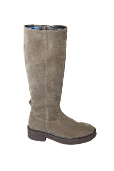 Gabor laars in taupe suede op platte zool M Kuit