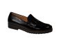 Gabor moccasin in zwart lak met nubuck