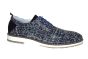 Berkelmans veterschoen in zwart blauw print