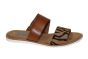 Skechers slipper in cognac met zebra