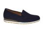 Gabor moccasin in blauw suede op witte zool