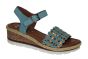 Ara sandaal in licht blauw met brons combi