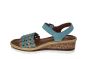 Ara sandaal in licht blauw met brons combi