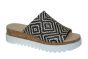 Gabor slipper zwart beige multi print