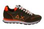 Sun 68 sneaker in groen stof met oranje randje