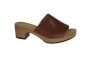 Gabor slipper in cognac suede op een hak