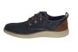 Skechers veterschoen in canvas blauw